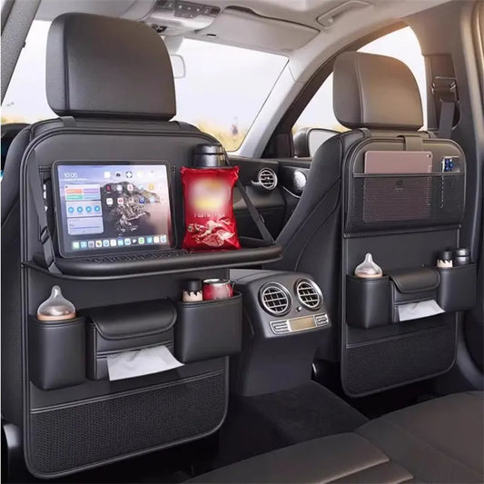 Leather Backseat Storage with Table