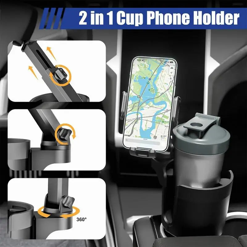 2 in 1 Car Cupholder Expander and Phone Stand.