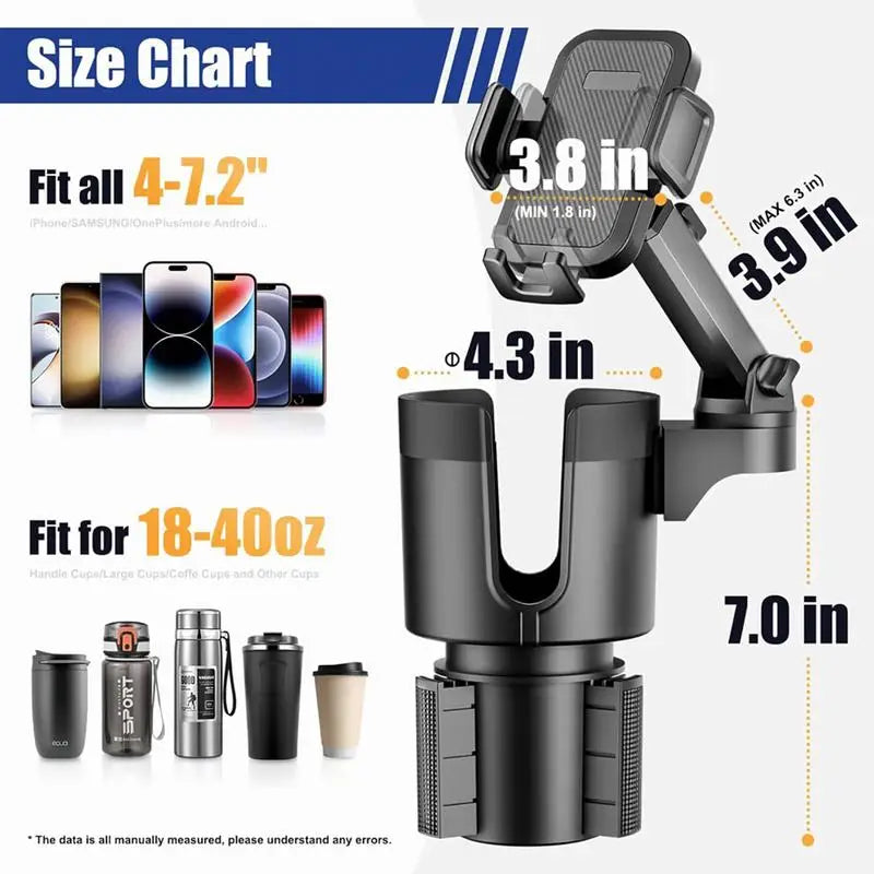 2 in 1 Car Cupholder Expander and Phone Stand.